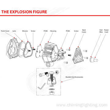 2.6" mini triangle led work light for offroad